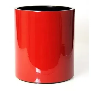 Papierkorb Holz Höhe 27 cm Pianolack Rot