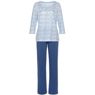 VIVANCE Dreams Pyjama 2 Stk. mit gestreiftem Oberteil, blau