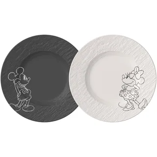 Villeroy & Boch Mickey Mouse Dessertteller 22 cm schwarz/weiß 2er Set