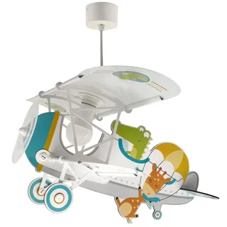 Dalber Lampe kinderzimmer, kinderlampe Pendelleuchte Hängelampe, Deckenleuchte Kinder, Deckenlampe kinderzimmer Flugzeug Krokodil Tiere, Deckenlampe Kinderzimmer, 54542, E27 15W LED