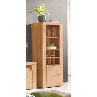 OTTO home Home »ZARA81, 2 Fächer geschlossen, geölt, Wohnzimmer, teilmassiv Kernbuche« B/T/H:60/40/145cm, Front massivholz, Tür L/R, wein Regal, Griffleiste,