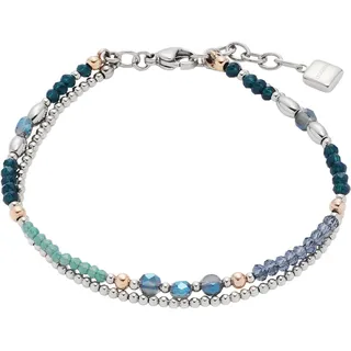 LEONARDO Natalina Edelstahlarmband mit Glasperle blau-roségoldfarben 017908 Größe 20 cm
