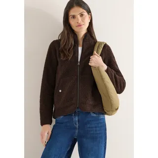 Sweatjacke CECIL, Damen, Gr. M (40), macchiato braun, Web, Obermaterial: 100% Polyester, regular fit normal, ohne Ausschnitt, elastischer Bund, Sweatjacken Sweatjacke, mit Stehkragen