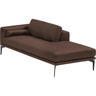 Egoitaliano Ottomane »Masu, Design trifft super Sitzkomfort, mit toller Detailverarbeitung« Rückenkissen und Armteilrolle für mehr Komfort, mit Metallfüßen, braun