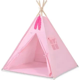 Tipi-Zelt für Kinder – Spielzelt – mit Spielmatte und Federn, stabil und tragbar