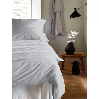 IRISETTE »Premium Satin Bettwäsche Paris« 2 Stk., tlg. hochwertige Uni Premium Bettwäsche, mit Reißverschluss, 100% Baumwolle, grau,