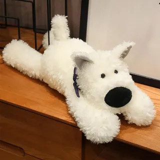 Plüschtier Hund Kuscheltier Stofftier Kawaii Hund Plüsch Kissen 65cm Weiß