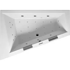 RIHO Doppio Badewanne, asymmetrisch, mit Joy-System, 2-Sitzer, 180x130x48cm, 315 Liter, weiß, B03, Ausführung: Version rechts