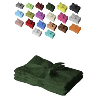 EXKLUSIV HEIMTEXTIL Handtuch 4er Set 50 x 100 cm Dunkelgrün