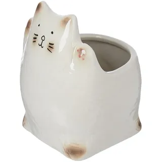 Butlers Blumenübertopf (4er Set) Kitty , Beige , Keramik , 14 cm , Dekoration, Blumen & Blumentöpfe, Übertöpfe