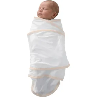 BÉABA, Puck-/Neugeborenendecke, Babydecke, beruhigt das Baby, Ökotex-Textilien, 100% Baumwolljersey, 0–3 Monate, Weiss/Beige