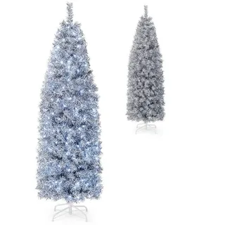 Costway Künstlicher Weihnachtsbaum Bleistift Weiß 180 cm