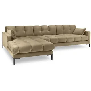 Micadoni Ecksofa links Mamaia aus Samt beige 5 Sitzplätze , Beige , Textil , L-Form , 293x185 cm , Hergestellt in Europa, Oeko-Tex® , Wohnzimmer, Sofas & Couches, Wohnlandschaften, Ecksofas