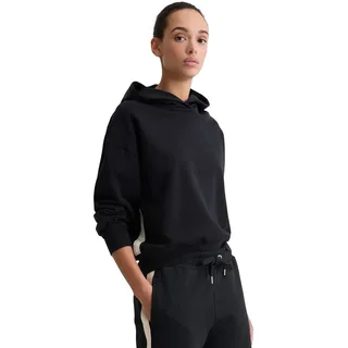Kapuzensweatshirt MARC O'POLO, Damen, Gr. XL, schwarz (deep night blau), Sweatware, Obermaterial: 100% Baumwolle, Basic, Rundhals, Bündchen, Sweatshirts Kapuzensweatshirt, mit Logo-Stickerei