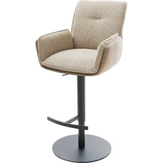 DeLife Barstuhl Nela-Flex Materialmix Schlamm Drehfuß höhenverstellbar Metall drehbar Taschenfederkern