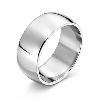 meditoys Bandring aus Edelstahl, 10 mm breiter Fingerring, Silber poliert, Edelstahlring für Damen & Herren, Größe: 60 (19.1), robust und kratzfest