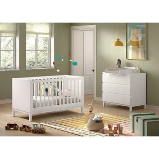 Vipack Kinderzimmer , Weiß , Holz, Holzwerkstoff , Kiefer , Lattenrost, Lattenrosthöhe individuell einstellbar , Babymöbel & Kindermöbel, Kinderzimmer & Jugendzimmer, komplette Jugendzimmer