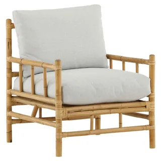 Gardenson Loungesessel , Hellbraun , Holz , Bambus, Rattan , rund , 78x88x77 cm , Gartenmöbel, Loungemöbel, Loungesessel