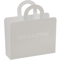 DonRegaloWeb Zeitungsständer in Form eines Koffers und Magazine Logo, Weiß, 29 x 8 x 32,5 cm