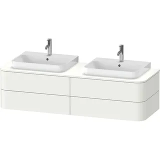 Duravit Happy D.2 Plus Konsolenwaschtischunterbau wandhängend, 1600x550 mm, 4 Schubkästen, für 2 Aufsatzbecken, HP4974B3636, Farbe: Weiß Seidenmatt Lack