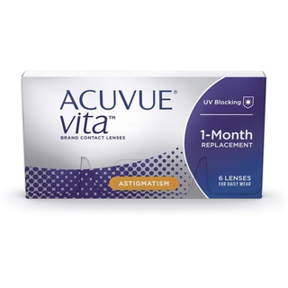 Acuvue Vita for Astigmatism Monatslinsen -0.25 dpt, Zyl. -0.75 Achse 180 ° / BC 8.6) mit UV-Schutz