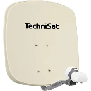 TechniSat DIGIDISH 45 – Satelliten-Schüssel für 2 Teilnehmer (45 cm kleine Sat Anlage - Wandhalterung und Universal Twin-LNB) beige