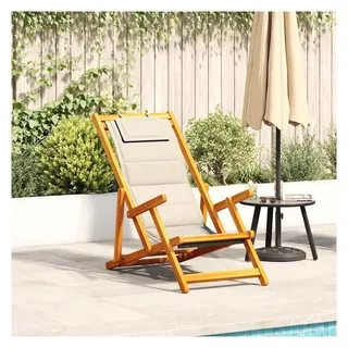 vidaXL Strandstuhl mit Armlehnen 110 x 100 x 96 cm weiß klappbar