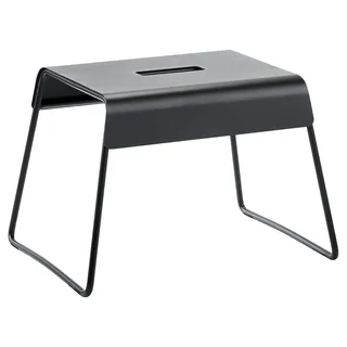 ZONE Denmark A-Stool, Hocker aus Stahl, Kleiner Schemel/Trittschemel für Kinder und Erwachsene, Tritthocker, rutschfest, 39 x 30 x 27,5 cm, Schwarz
