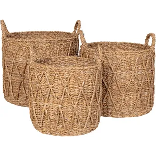Korbset , Naturfarben , Naturmaterialien , rund , Ordnen & Aufbewahren, Körbe, Dekokörbe