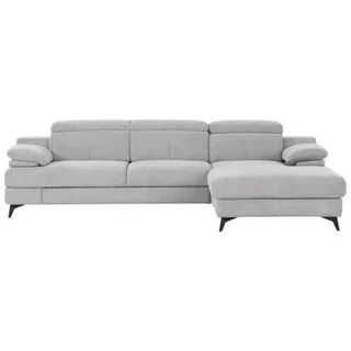 Livetastic Ecksofa , Silberfarben , Textil , Ottomane rechts, L-Form , 291x80-98x178 cm , Made in Eu , seitenverkehrt erhältlich, Rücken echt, Armteil links, Armteil rechts , Wohnzimmer, Sofas & Couches, Wohnlandschaften, Ecksofas