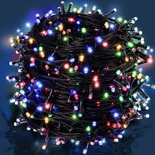 monzana MONZANA® Lichterkette 200 LED Innen Außen IP44 Stromsparend Stecker Leuchtkette Weihnachten Weihnachtsbeleuchtung Weihnachtsdeko Girlande Bunt