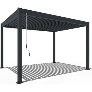 Weide Deluxe | Pergola Voll Aluminium freistehend | 3 x 4 M | Lamellendach anthrazit - Grau