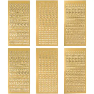 Shengxi 6 Blatt Buchstaben Zahlen Aufkleber Groß- und Kleinbuchstaben mit Zahlen, Wachsbuchstaben für Kerzen Klebebuchstaben für Taufe Kommunion Hochzeit Fotoalbum Scrapbook (Gold)