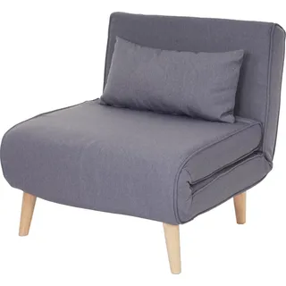 Schlafsessel HWC-D35, Schlafsofa Funktionssessel Klappsessel Relaxsessel Jugendsessel Sessel, Stoff/Textil hellgrau - Grau
