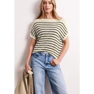 STREET ONE Pullunder mit Boatneck und Streifen Beige 38