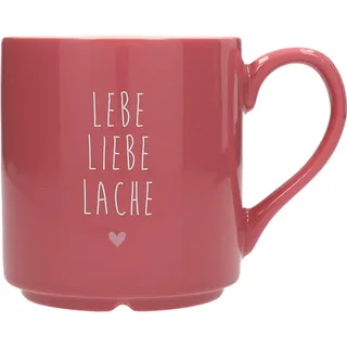 Depesche 0013594-001 Lieblingsbecher Motiv Nr. 1, Henkeltasse mit Spruch, 300 ml, aus Porzellan, teilweise mit Goldfolie und Innendruck, Rosa