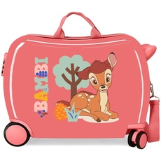 Disney Bambi Kinderkoffer Koralle 50 x 39 x 20 cm starr ABS-Kombinationsverschluss seitlich 78 l 1,8 kg 4 Räder Handgepäck, rot, Kinderkoffer