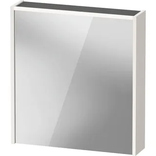 Duravit D-Code Spiegelschrank, Steckdose Typ F (EU, DE), eine Tür mit Anschlag links, LED-Lichtfeld oben, 651x700mm, 5 W, DC7105L22220000, Farbe: Weiß Hochglanz