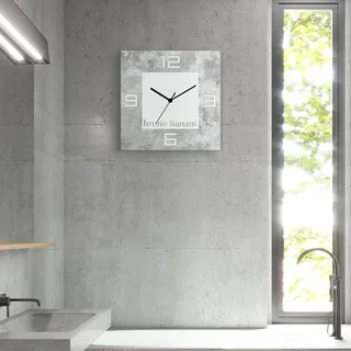 Bruno Banani Wanduhr »Beton auf Alu« analog, 30 cm, grau