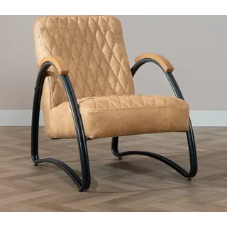 Bronx71 Ledersessel Ivy Industrial Design beige - Braun