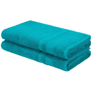 Saunatuch OTTO HOME "Vanessa, als Set und Serie erhältlich, 2 Saunatücher, 80x200cm", petrol, B:80cm L:200cm, Walkfrottee, Obermaterial: 100% Baumwolle, Handtücher, Saunatuch, Handtücher mit Bordüre, 100% Baumwolle, einfarbig, weich