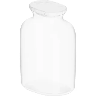 BLANCO Glaskaraffe | Mattes / Frosted Glas, Marmordeckel | 1l Wasserkaraffe für kohlensäurehaltiges Wasser & normales Leitungswasser ​ | für alle Filterarmaturen oder drink.system | [9x12,4x17,6 cm]