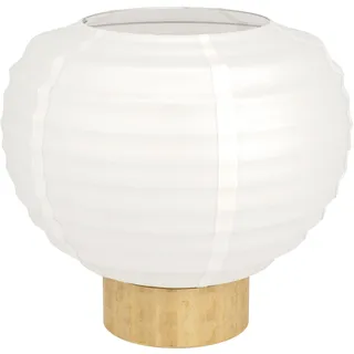 EGLO Tischleuchte "Summerhill Nachttischlampe, 1fach, Japan-Stil, Holz, Papier, Weiß, E27", braun, 1, Ø 22,5cm H: 20cm, 1 Stk., Leuchten, Tischleuchte - H20 x Ø22,5 cm - braun - 1X40W exkl., Tischleuchte