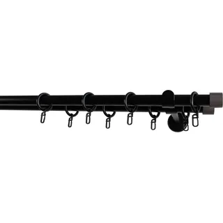GARESA Vorhangstange mit Kappe 2-läufig Ø 0 mm 280 cm Grau/Schwarz