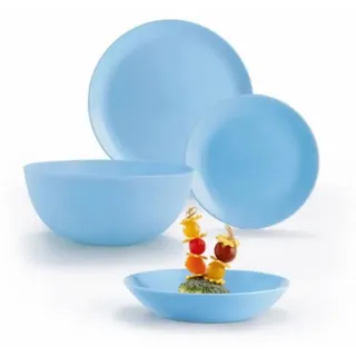 Tafelservice Diwali Light Blue Hellblau 19-teilig LUMINARCHartglasgeschirr Geschirrset Tafelset Essservice Geschirr - Hellblau