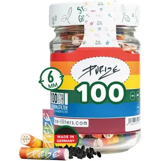 PURIZE PURIZE® Glas I 100 XTRA Slim Aktivkohlefilter Rainbow