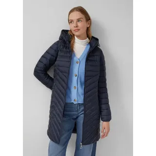 s.Oliver Steppmantel im Slim Fit, abnehmbare Kapuze, blau