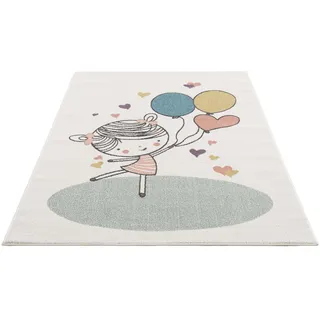 Carpet City Kinderteppich »Anime9393«, rechteckig, 11 mm Höhe, Spielteppich, Mädchen, Herzen, Ballon, Weicher Flor, Pflegeleicht, beige