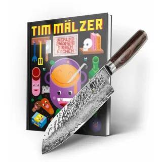 Kai Europe GmbH Kai Weihnachtsaktion Tim Mälzer TDM-W23, Santoku 18 cm + neues Kochbuch handsigniert limitiert