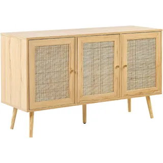Beliani Sideboard Heller Holzfarbton Perote , Naturmaterialen , 120x71x40 cm , Kleinmöbel, Kommoden, Sideboards